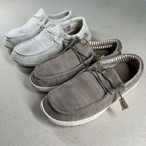 Hey Dude Shoe Lot of 2 Pairs Mens 13 Wally Stretch Sox Slub Canvas Slip In